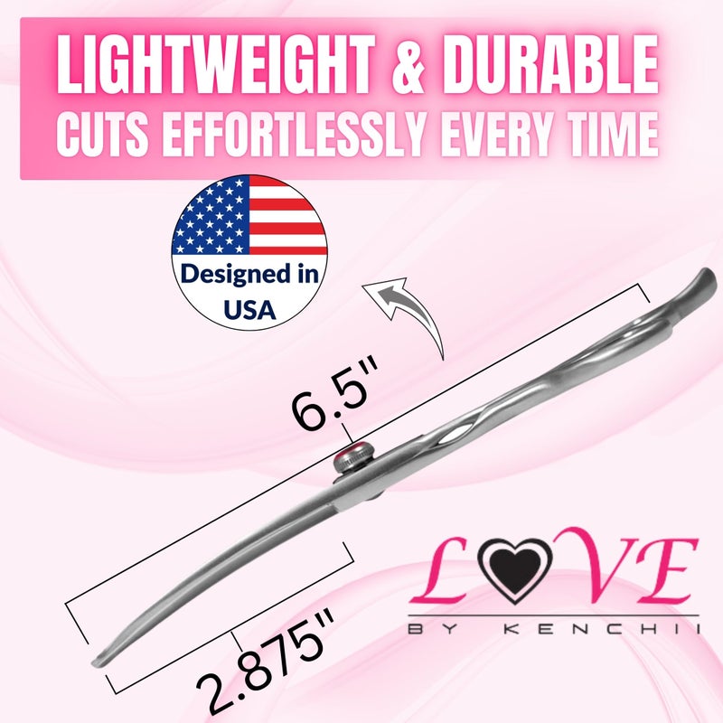 Kenchii Love Dog Grooming Scissors, 6.5 Inch Curved Balltip Shears, Dog Scissors for Grooming, Professional Pet Grooming Scissors, Safety Round Tip Shears - Image 2